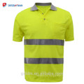 Custom Class 2 Work Wear Clothing Mesh Hi-Vis Camiseta de seguridad Yellow Short Sleeve Reflective High Visibility Polo